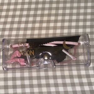Pink and Black Eyeglasses with Case